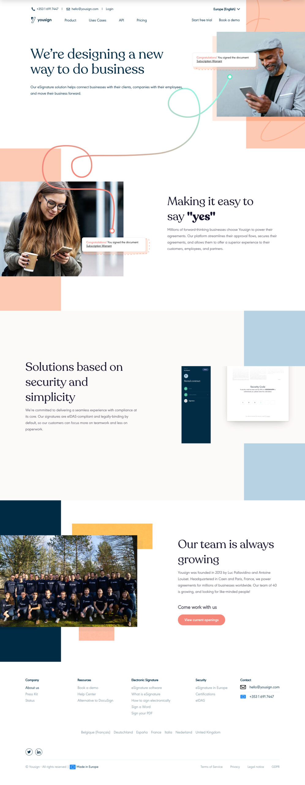 Page Flows’ screenshot of Yousign’s About Us page
