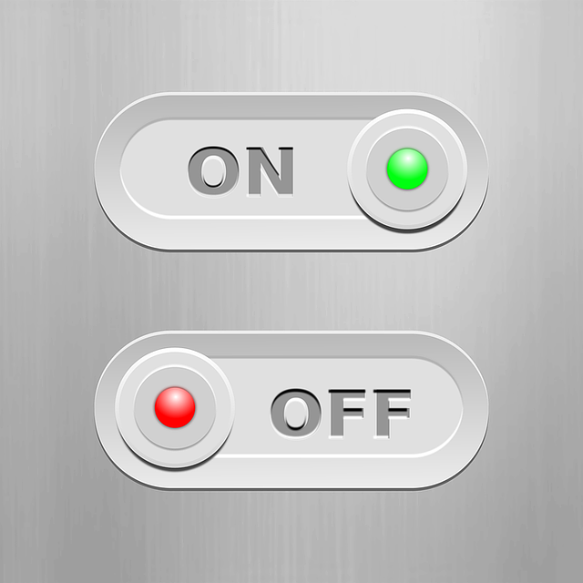 An illustration of two switch user interface elements, one in the “on” position and one in the “off” position.