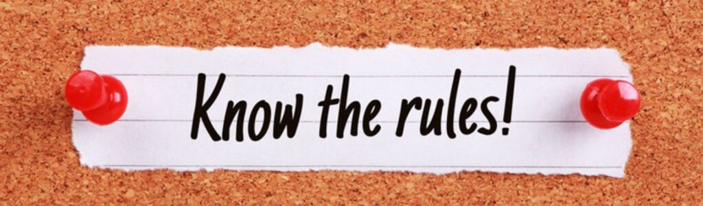 A Page Flows of a scrap of paper that reads, “Know the rules!” from FAI. 
