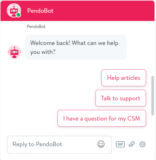 Page Flows screenshot of Pendo’s Chatbot.
