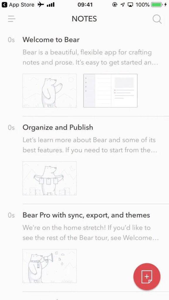 Page Flows screenshot of Bear Pro App user interface to demonstrate one of the most well-designed apps.