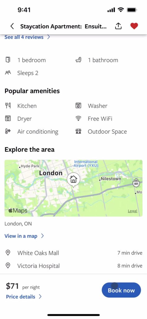 Page Flows screenshot of booking an apartment on VRBO.

